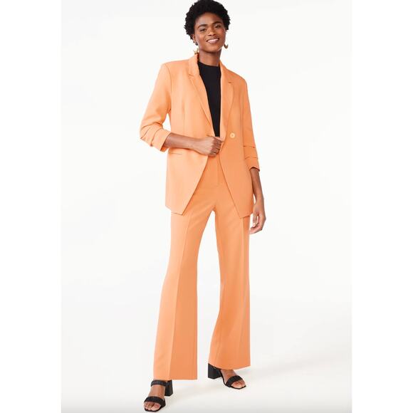 NEW Scoop Orange High Waisted Trouser Pants Size Medium - Picture 2 of 12